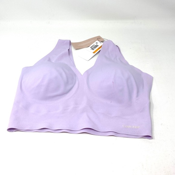 Calvin Klein QF4708-540 Comfort Bralette INVISIBLES Lightly Lined V NECK Violet - Picture 2 of 7